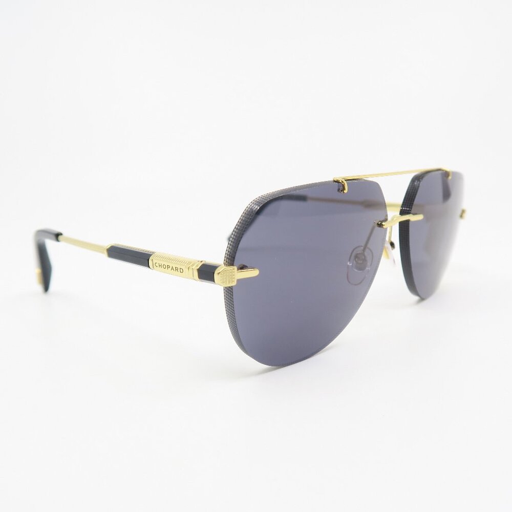 Chopard SCHG37 0400 63mm Ello Gold Titanium, Rimless, New Men's Sunglasses.